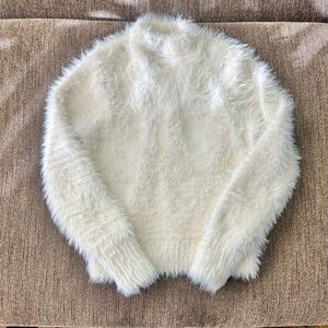 Cozy White Fuzzy Sweater